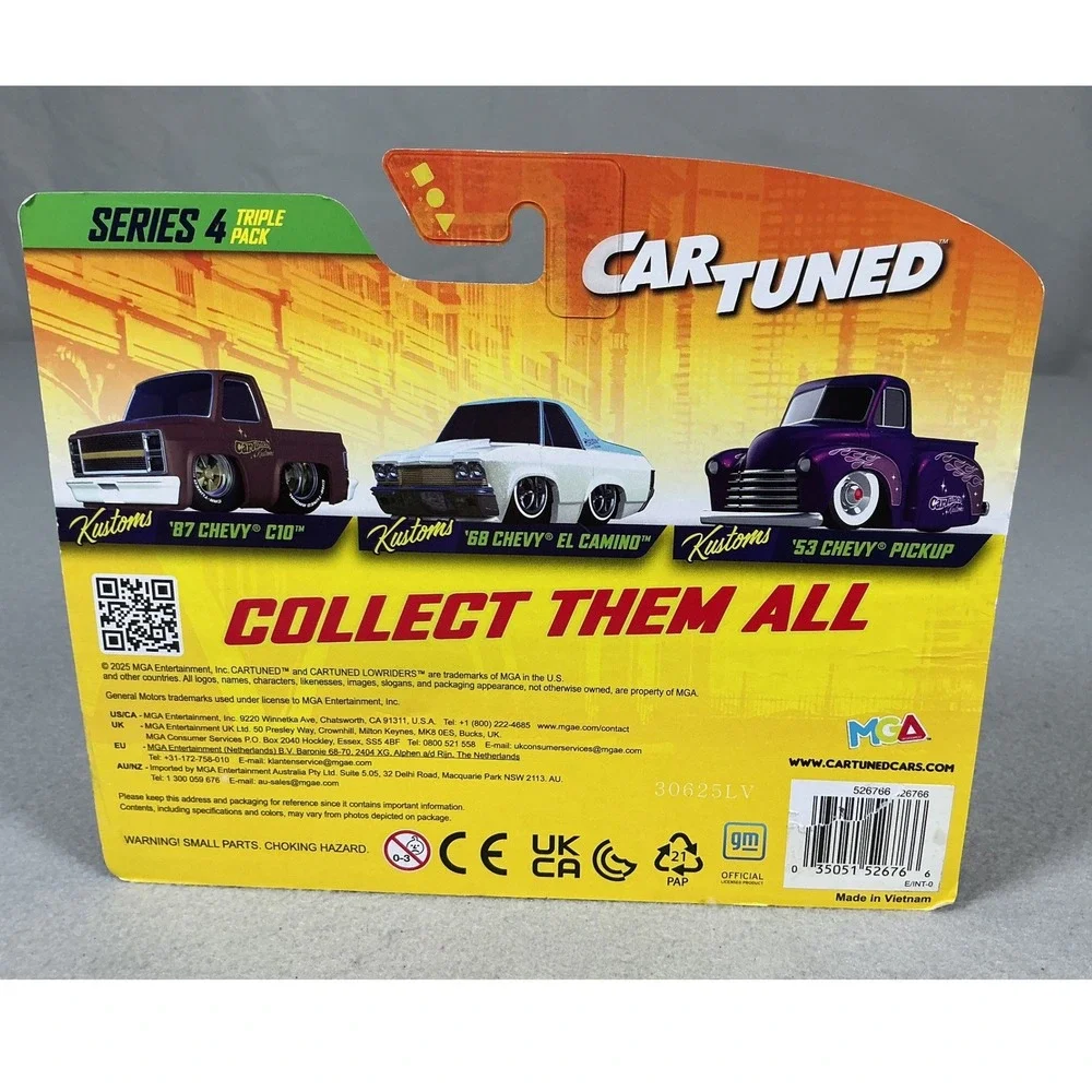Car Tuned Series 4 Chevy Kustoms Diecast 3 Pack C10 Pickup El Camino New